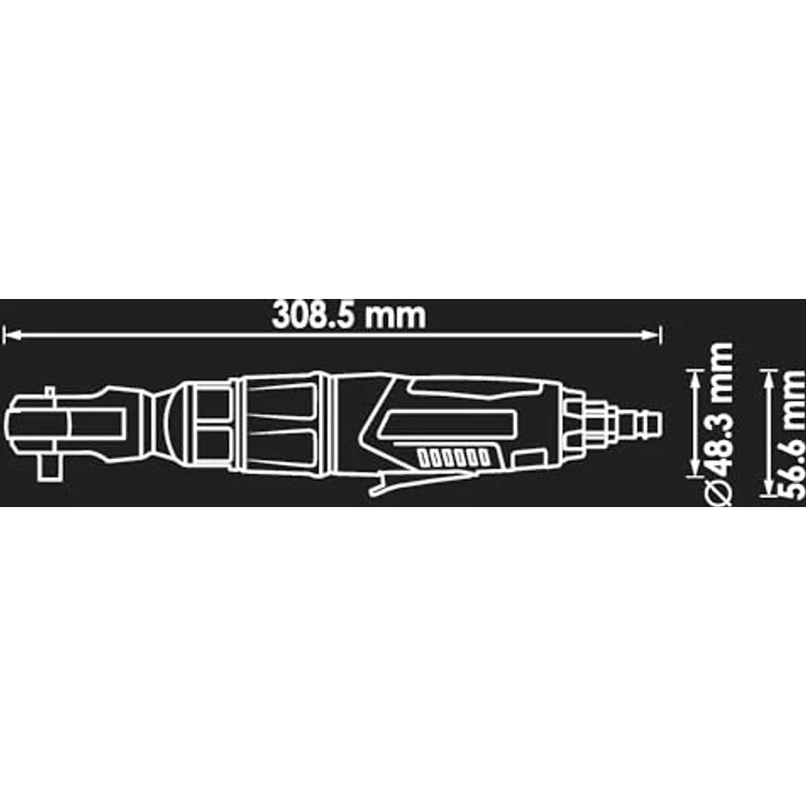 Vigor Druckluft-Ratschenschraubendreher, 1/2 Zoll, max. Drehmoment 67 Nm, vibrationsarm, kompakt, Innengewinde 1/4″ – Bild 5