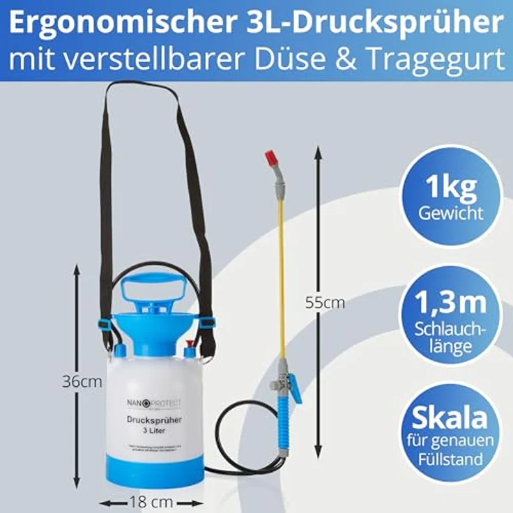 Nanoprotect Drucksprühgerät Drucksprüher - 3 Liter - Pumpsprüher – Bild 2