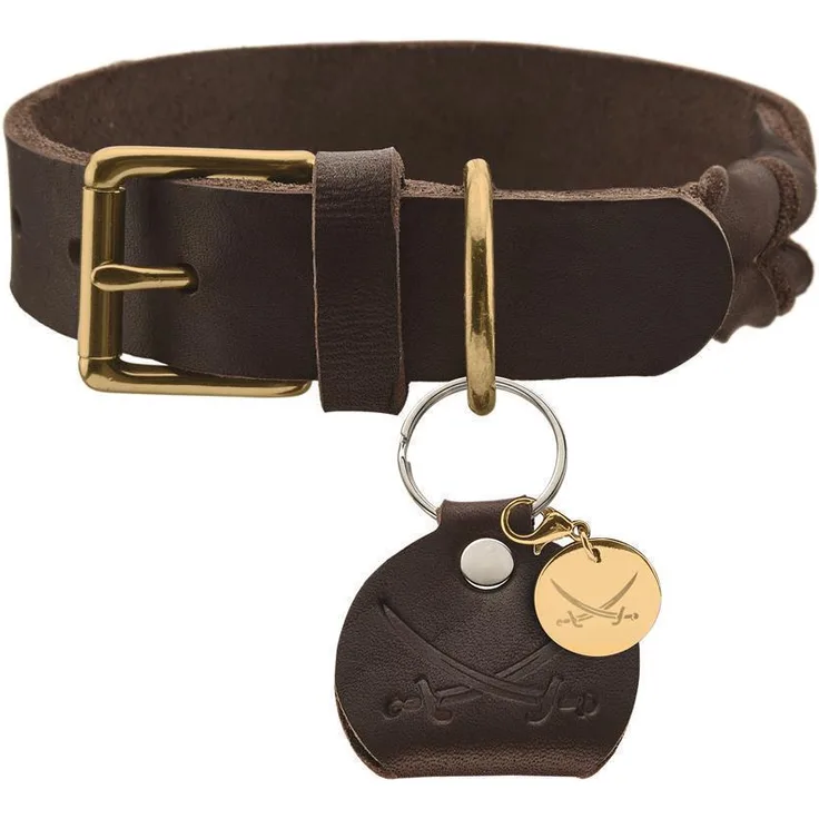 Hunter Hunde-Halsband Sansibar Solid dunkelbraun M-L