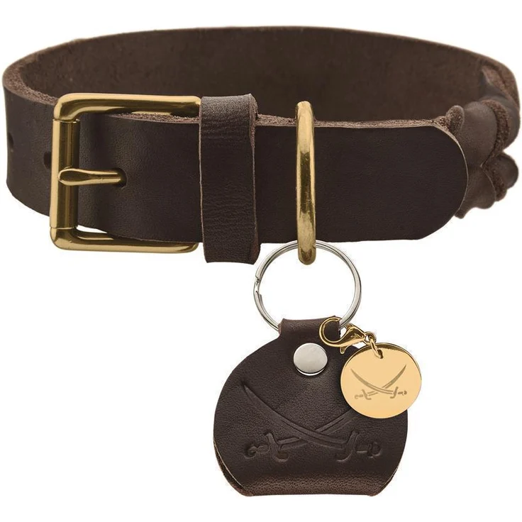 Hunter Hunde-Halsband Sansibar Solid dunkelbraun M-L – Bild 1