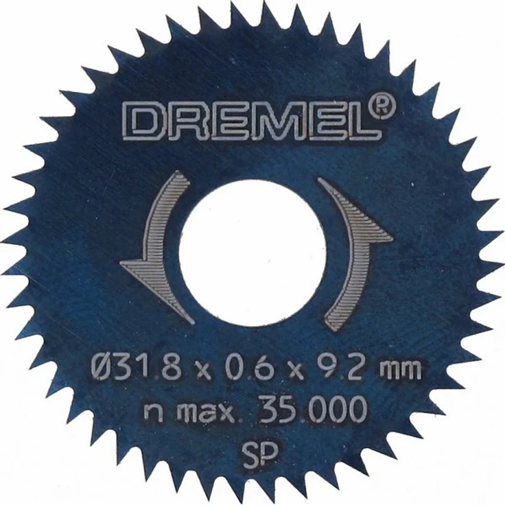 Dremel 546 Kreissägeblattern (Zubehörsatz für Kreissägevorsatz 670 mit 2 Trennscheiben 31,8mm zum Schneiden und Trennen von Holz, Laminate, Spanplatten, Sperrholz) – Bild 1