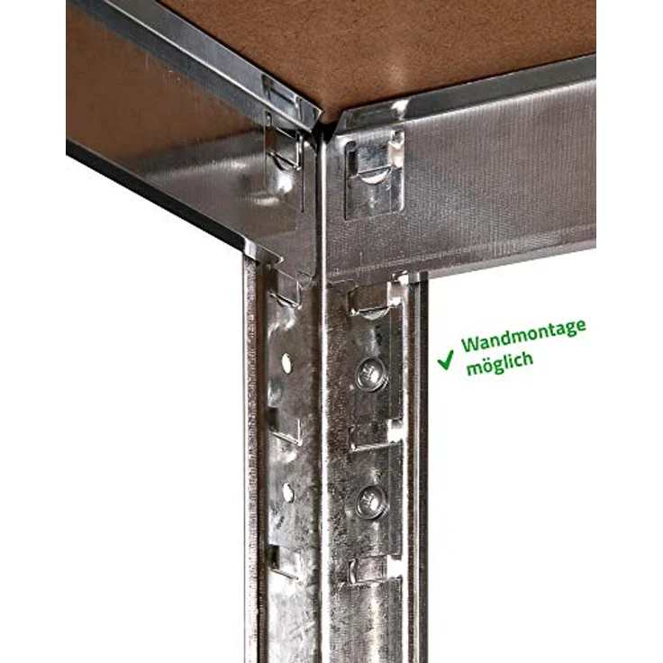 ONDIS24 Schwerlastregal Metallregal Thomas, Lagerregal 90 x 40 x 180 (H) cm, Steckregal 5X 175kg belastbar, Grau – Bild 4