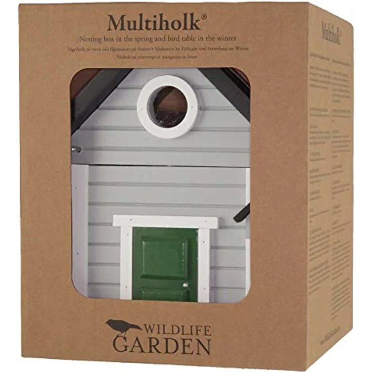Wildlife Garden WG119 Multiholk Graues Haus - Der Kombinierte Futtertisch und Nistkasten aus Holz – Bild 5