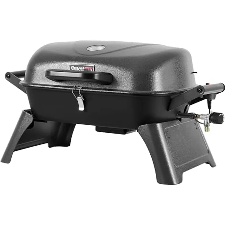 Royal Gourmet Gasgrill TBQ-1250, tragbarer Tischgasgrill mit 3,5 kW, klappbaren Beinen und Thermometer, für Garten und Balkon