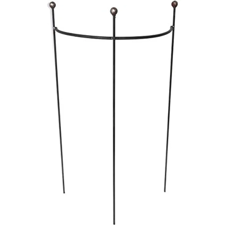 Hirsch Terracotta 4 x Staudenhalter halbrund stabil Breite 45cm Höhe 90cm Vollmaterial Rankhilfe mit Kugel Pflanzstütze Rankgitter – Bild 2