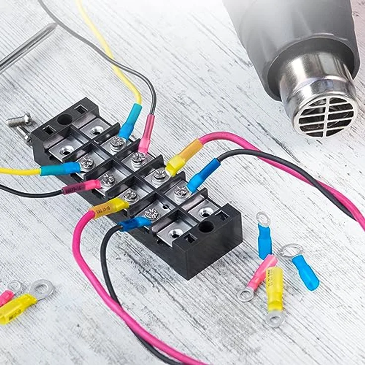 Wirefy Blaue Ringkabelschuhe M10, Lötfreie Quetschverbinder für 1,5-2,5 mm², 130 Stück mit hochwertigem Wärmeschrumpfschlauch und lebenslanger Garantie – Bild 3