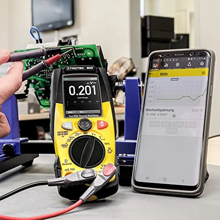 TROTEC True-RMS-Multimeter mit Wärmebildkamera BE60, digitales Multifunktionsmessgerät, integrierte LED-Lampe – Bild 7