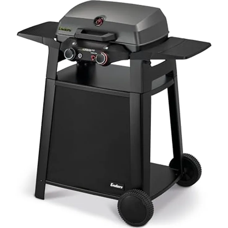 Enders eUrban Pro 2 Turbo Mobil, Elektrogrill mit 2,2 kW Leistung, emailliertem Gussrost und Trolley