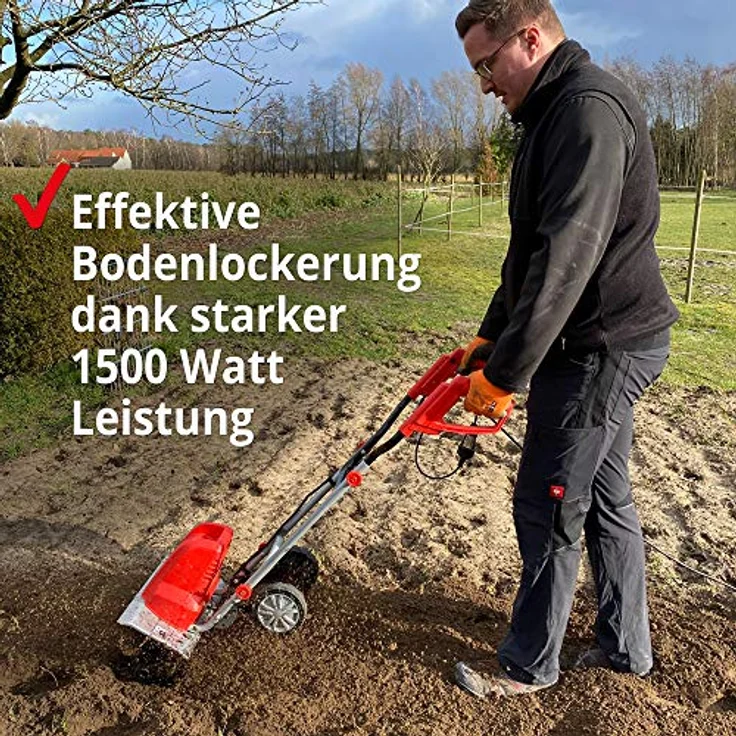 Hecht 745 Elektromotorhacke 1500 W, 24 Messer, 40 cm Arbeitsbreite, 400 U/min, 220 mm Arbeitstiefe – Bild 3