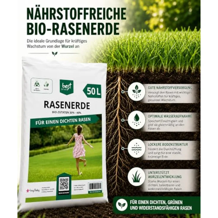 Best for Home Bio-Erde Bio-Blumenerde, torffrei, 100% biologisch, nährstoffreiche Mischung für Zimmer- & Balkonpflanzen, 20L oder 50L – Bild 2