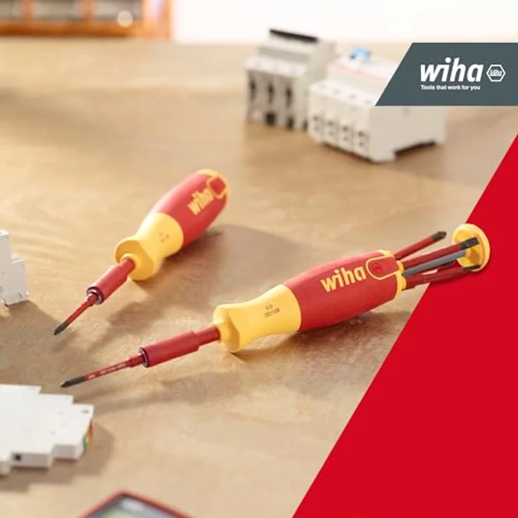 Wiha Schraubendreher mit Bit Magazin LiftUp electric Phillips, Schlitz mit 6 slimBits in Blister (38612), VDE-geprüft, stückgeprüft, Bits im Griff, langlebig, universell, Bitsatz, Bithalter, platzsparend, kompakt, stabil – Bild 6