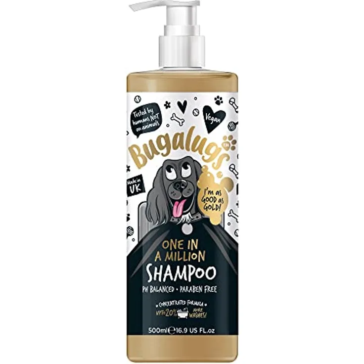 Bugalugs Hundeshampoo One In A Million, 500 ml, ph-neutral, mit ätherischen Ölen, Unisex-Duft