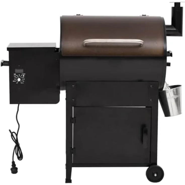 vidaXL Holzkohlegrill Pelletgrill mit Schornstein Schwarz 104 cm Eisen, 6-in-1 Funktion, einfache Reinigung – Bild 5