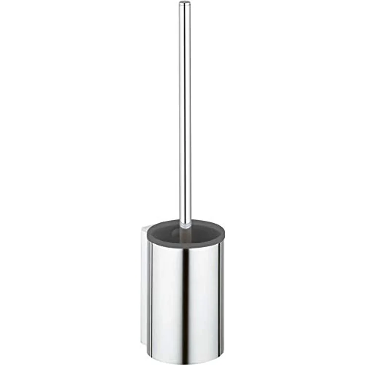 KEUCO Toilettenbürsten-Garnitur aus Metall Chrom und Kunststoff grau, Wandmontage, WC-Bürste mit Halterung für Bad und Gäste-WC, Klobürste, Plan – Bild 3