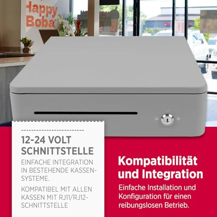 Olympia S 330 Color Geldkassette, Kassenlade mit 8 Münzfächern, 4 Scheinfächern, Mikroschalter, 3 Schlüsselpositionen, Weiß – Bild 3