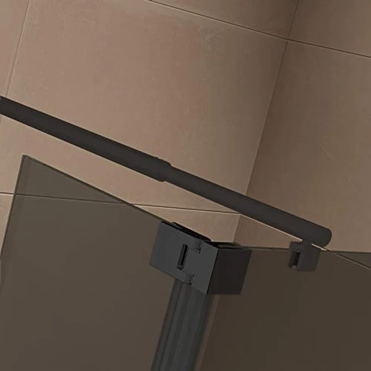 BERNSTEIN Seitenelement Spritzschutz NT106, 10 mm graues ESG-Sicherheitsglas, rahmenlos für Walk-In Dusche – Bild 2