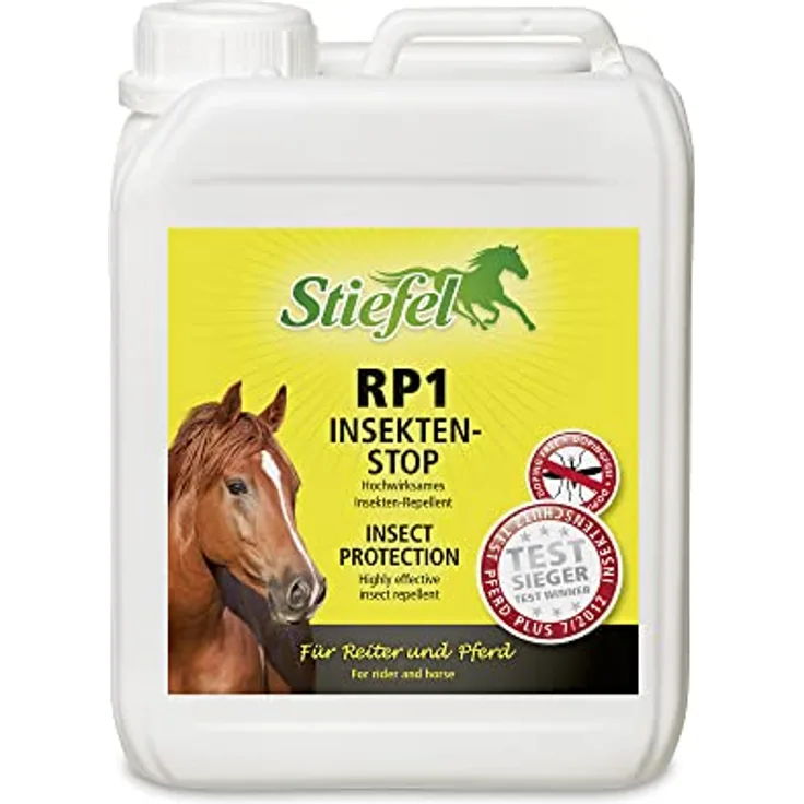 Stiefel RP1 Insekten-Stop Spray für Pferde, hochwirksamer Insektenschutz für Pferd & Reiter, beinahe geruchslos, Fliegenspray gegen Mücken, Bremsen, Zecken, mehrere St&en Wirksamkeit, 2500ml