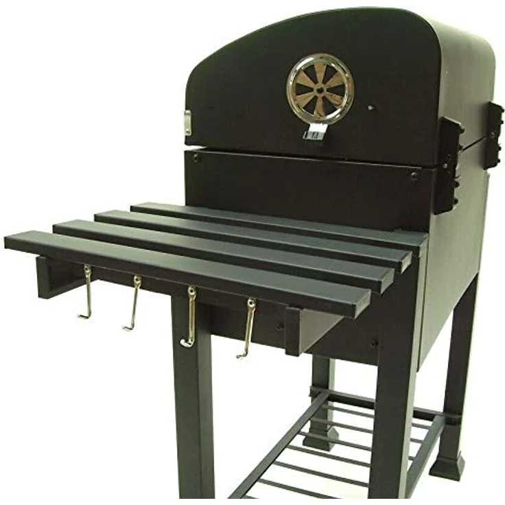 Apex Grillwagen XXL Holzkohlegrill 56511, stufenlos höhenverstellbar mit Thermometer und großen Ablageflächen – Bild 2