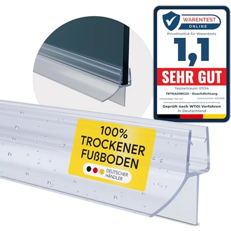 tktrading24 Duschdichtung PVC Ersatzdichtung TYP-6, 200cm für Glasstärke 10mm, schimmelbeständig und leicht zu montieren – Bild 2