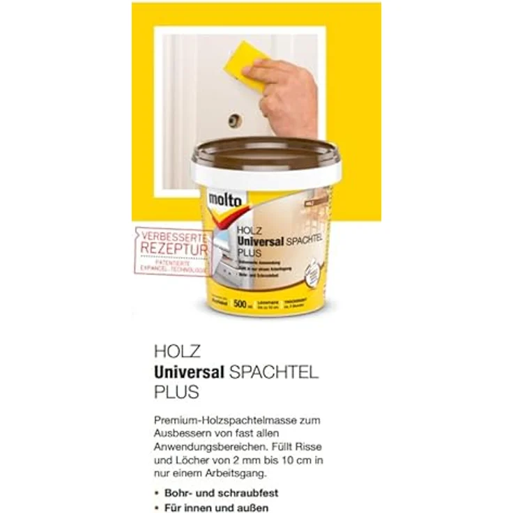 Molto Universal Holzspachtel Plus 500 ml – Bild 4