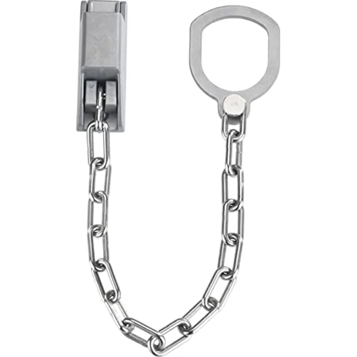 Maximex Türgriff-Kette abschließbar - für Haus- und Eingangstüren, verzinktes Metall, 30 x 7 x 2.5 cm, Silber matt