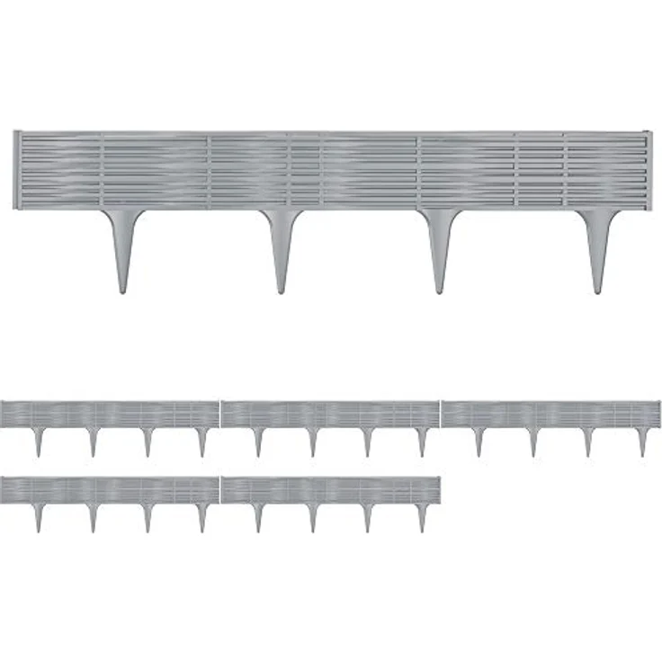 Rasenkante Kunststoff UV-beständig Erdspieß wetterfest Beetumrandung Beeteinfassung Weidezaun Optik Gartenzaun Randstein – Bild 4