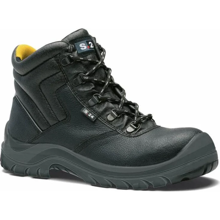 S 24 BOSSI INDUSTRIE Sicherheitsschuhe S24 BOA S3, Schwarzes genarbtes Leder, Größe 41
