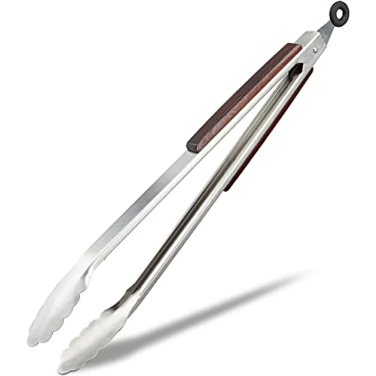 Relaxdays Grillzange, Edelstahl, 38 cm, silber – Bild 2