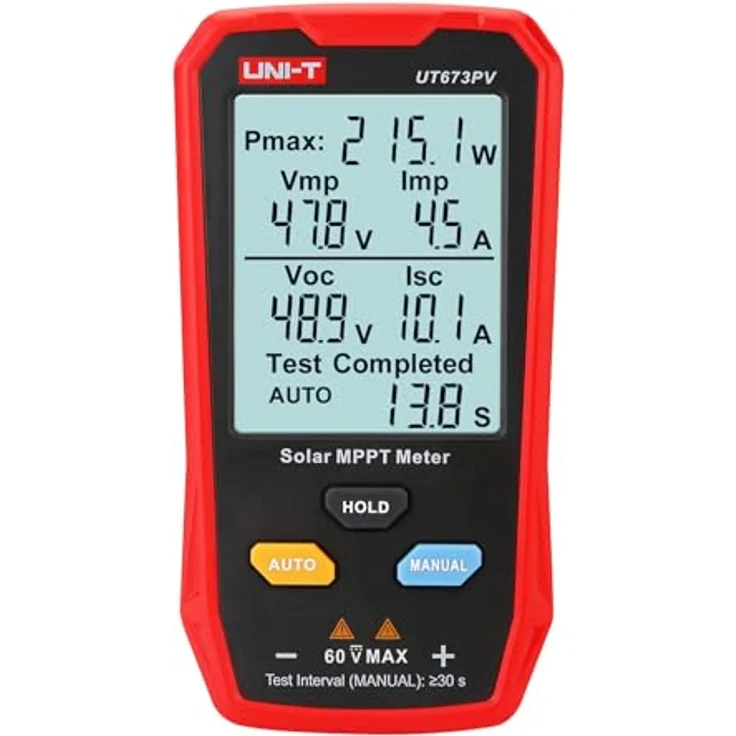 UNI-T UT673PV, Solar MPPT Messgerät mit großem Bildschirm, automatischen Funktionen und MC4-Messleitung – Bild 9