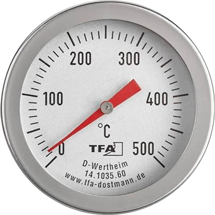 TFA Dostmann Profi Backofenthermometer, 14.1035.60, Edelstahl mit langem Temperaturfühler (30 cm), silber – Bild 2