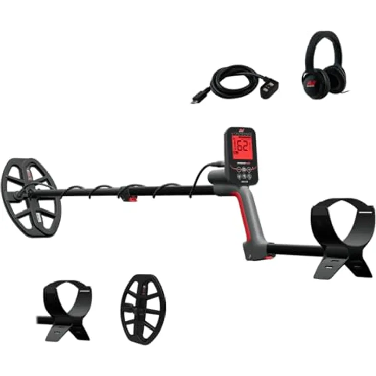 Minelab VANQUISH 460, Multi-IQ® Metalldetektor mit IP68 Schutzklasse, 30 Diskriminierungsstufen und 10 Stunden Akkulaufzeit