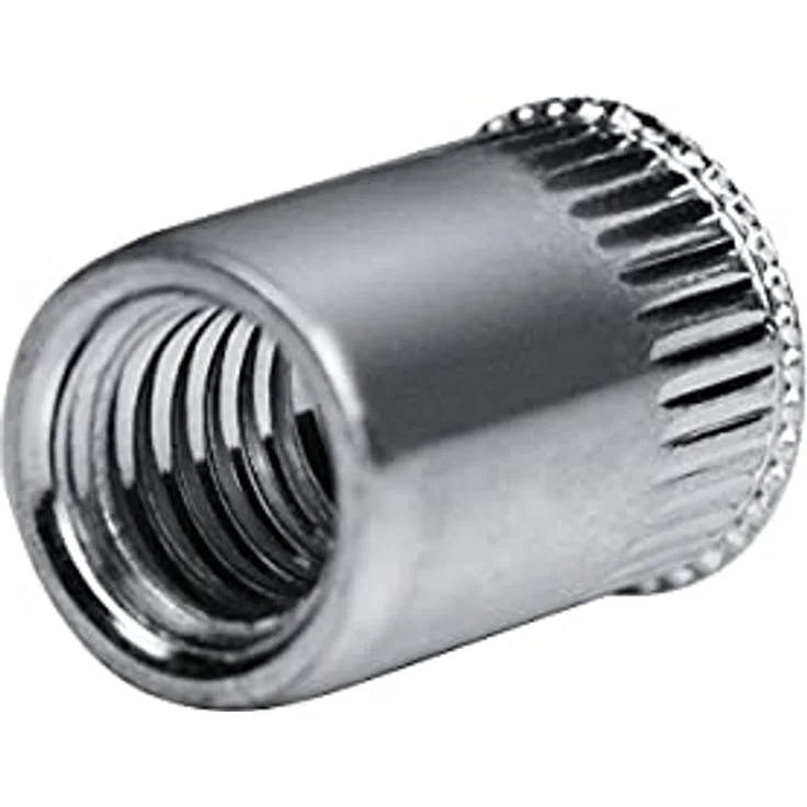GOEBEL® Blindnietmuttern M8, 250 Stück, Stahl verzinkt, kleiner Senkkopf, Rundschaft, gerändelt, offen, 10,9 x 15,5 mm – Bild 1