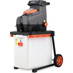 FUXTEC Elektro Gartenhäcksler FX-EGH2800B, Walzenhäcksler mit 2800W Leistung, zerkleinert Äste bis 44mm, leise 94 dB(A) mit 60L Auffangbox und Überlastschutzsystem