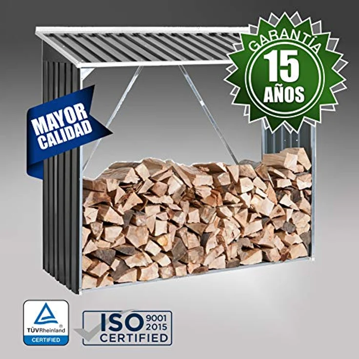 tepro Duramax Metallgerätehaus Kaminholzregal anthrazit – Bild 2
