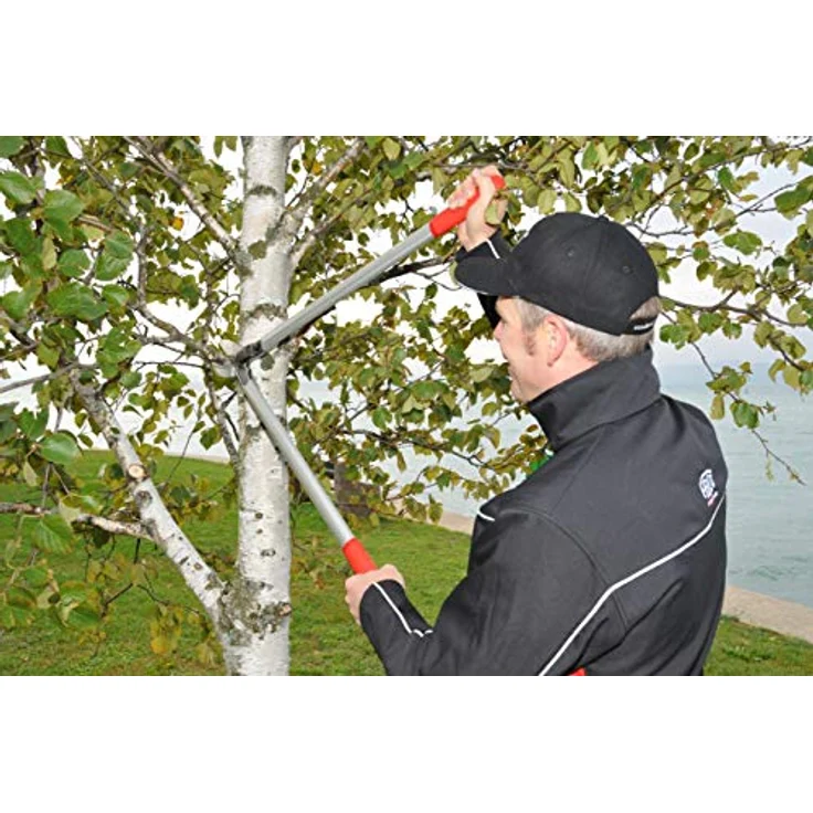 Felco Gartenschere 230 Zweihand-Baum, Reb und GartenschereAstschere mit Kraftübersetzungssystem mit geradem Amboss, Länge 80 cm, rot – Bild 3