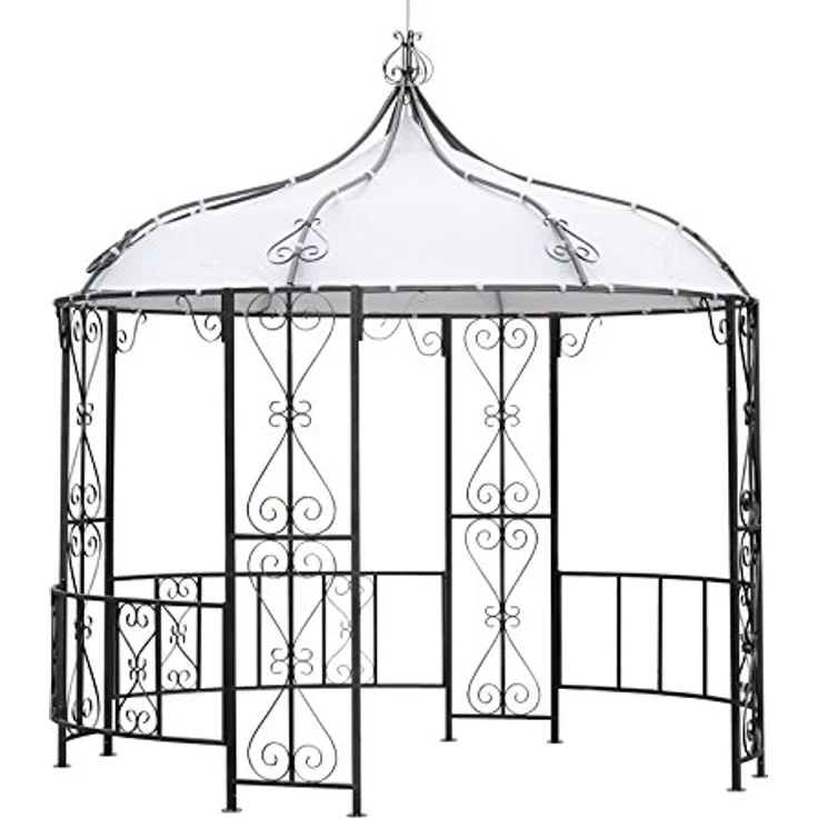 DEGAMO Pavillon-Ersatzdach BURMA, rund 300cm, PVC-beschichtet weiß, wasserdicht – Bild 3