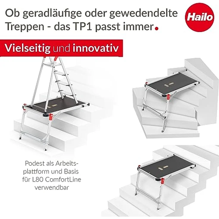 Hailo Aktions-Set Treppenpodest TP1 9940-001 L80 ComfortLine 4-stufig 8040-407 – Bild 4