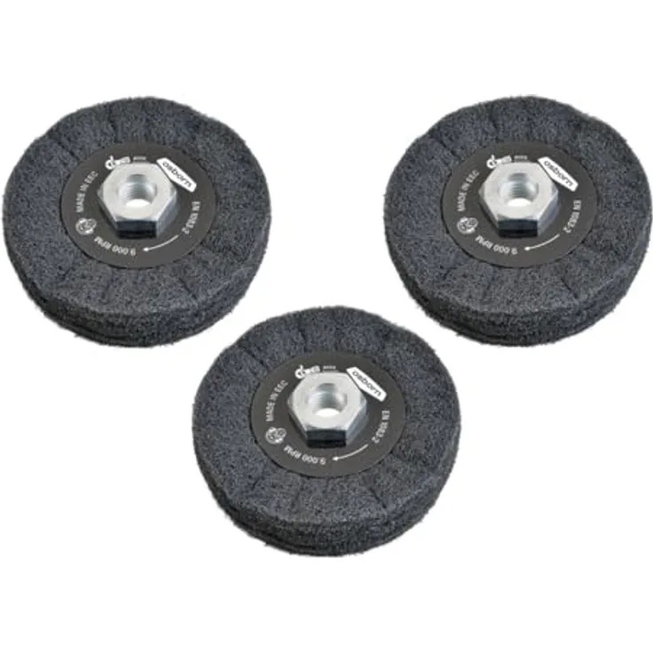 Osborn 7903600004, Kit Schleifräder aus untextilisiertem Fibermaterial, 3-teilig mit M14 Mutter, geeignet für 9.000 U/min