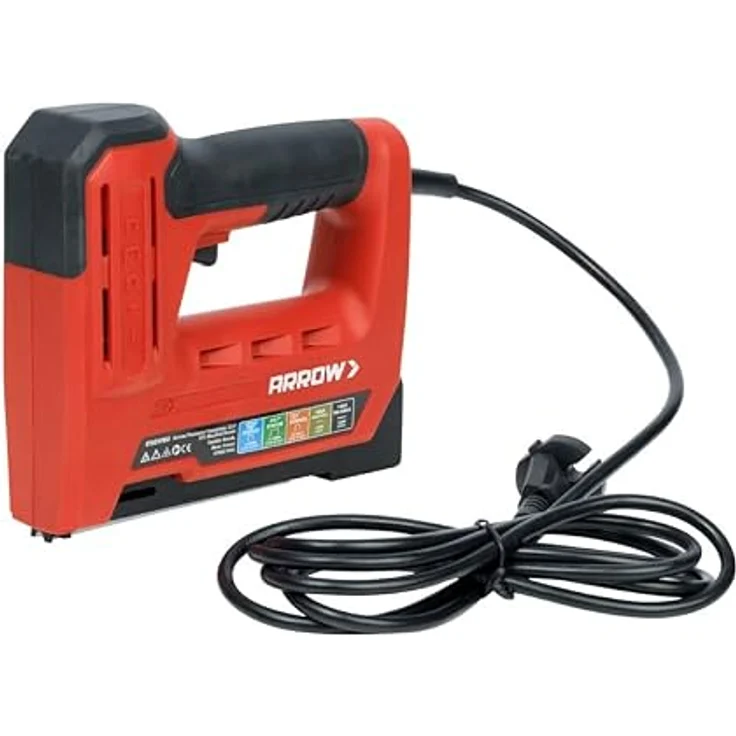 Arrow Elektrotacker ET501F, 5-in-1 Tacker für Klammern 10 mm - 14 mm und Nägel, rutschfester Softgriff, bis zu 60 Schüsse/Minute – Bild 1