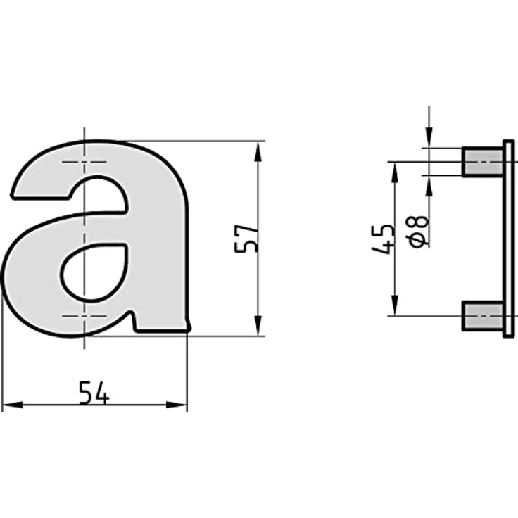 BASI | Hausnummern aus Stahl in Anthrazit | Zahlen 0-9 | Buchstaben a - c | inkl. Befestigungsmaterial | Buchstabe a – Bild 3