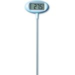 TFA Gartenthermometer Orion, Wetterfestes Thermometer + Hygrometer mit digitaler Uhr, Grau