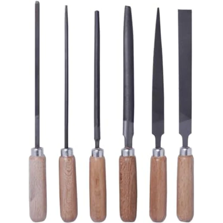 Bernstein Schlüsselfeilen-Set mit Holzheft im Etui 6tlg. 100 mm (5-240) – Bild 3