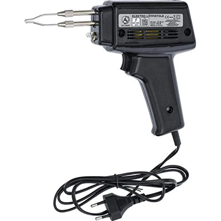 BGS TECHNIC Elektro-Lötpistole 100 W mit Beleuchtung, doppelt isoliert, VDE-Stecker, 220 V (AC) – Bild 1