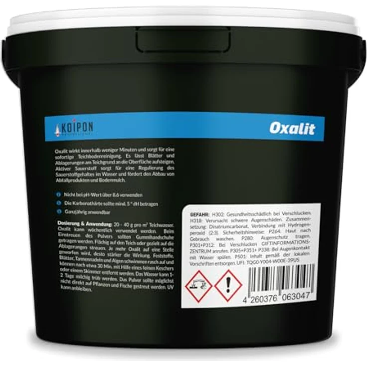 KOIPON Oxalit 1 kg Teichschlammentferner, aktiver Sauerstoff für gezielte Teichreinigung von Laub und Ablagerungen – Bild 2