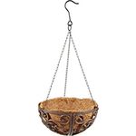 Dehner Hängeampel inkl. Kokoseinlage, Ø ca. 30 cm, Gusseisen/Kokosfaser, braun