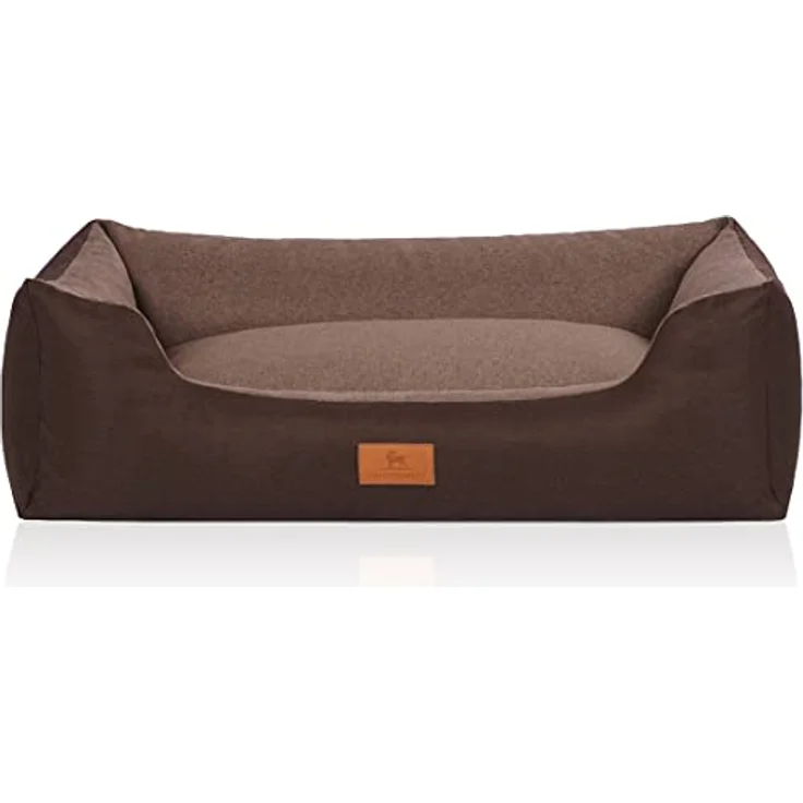 Knuffelwuff Tierbett Hundebett Luke, Schaumstoffflocken, luxuriöse Polsterung, erhöhte Seiten, anthrazit – Bild 4