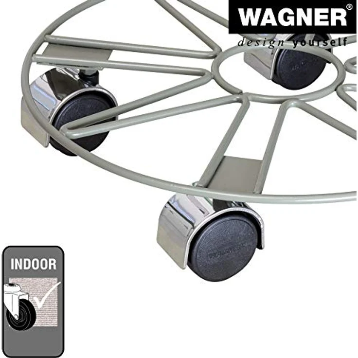 Wagner Pflanzenroller Taupe Star Ø 30 x 6,5 cm I Pflanzenroller für Innenbereich I Blumenroller aus Stahl, Taupe beschichtet I Kübelroller Stern-Design I Tragkraft 60 kg - 20093901 – Bild 4