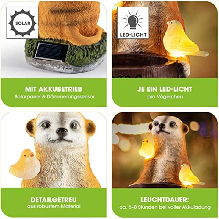 EASYmaxx Solarleuchte Erdmännchen als Vogeltränke – Bild 3