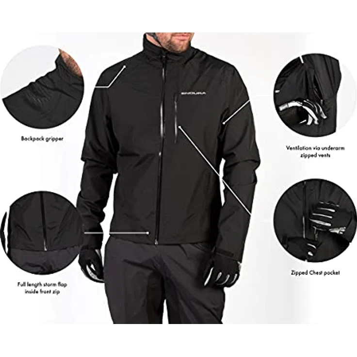 Endura Hummvee Herren Velojacke, wasserdicht und atmungsaktiv, Gelb, Größe L – Bild 4