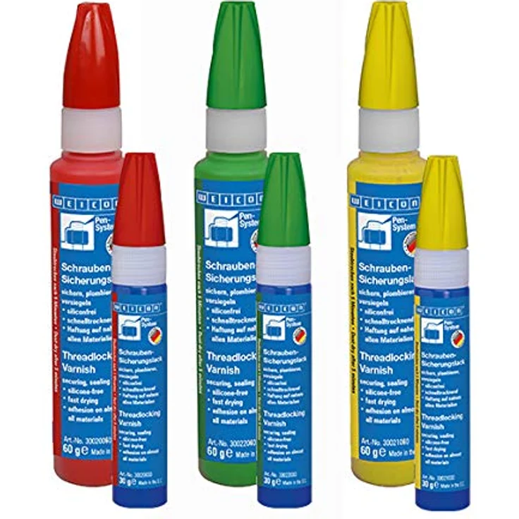 WEICON Schrauben-Sicherungs-Lack 30 g, schnelltrocknend, rot, lösbare Sicherung für Schraubverbindungen – Bild 5